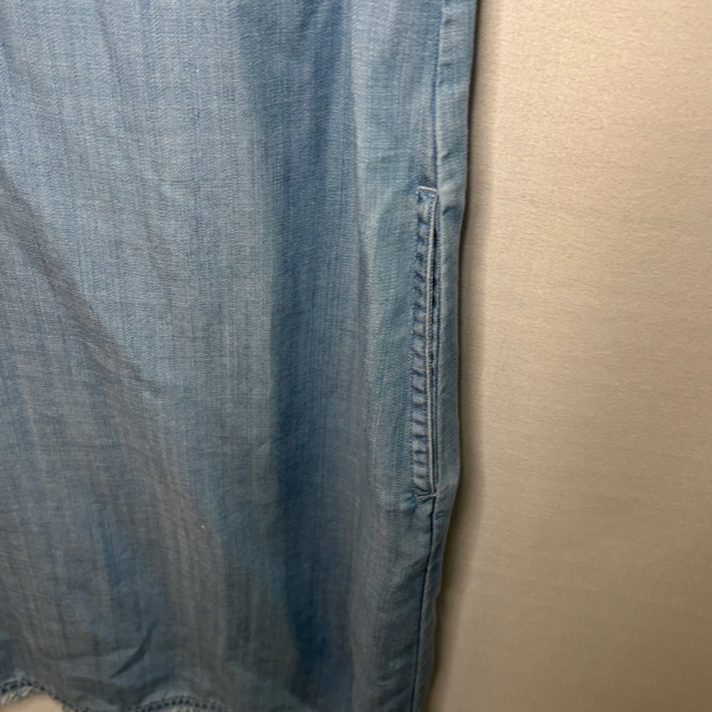 Tommy Bahama Sleeveless Denim Shift Dress V neck Size Small Blue - Picture 3 of 7